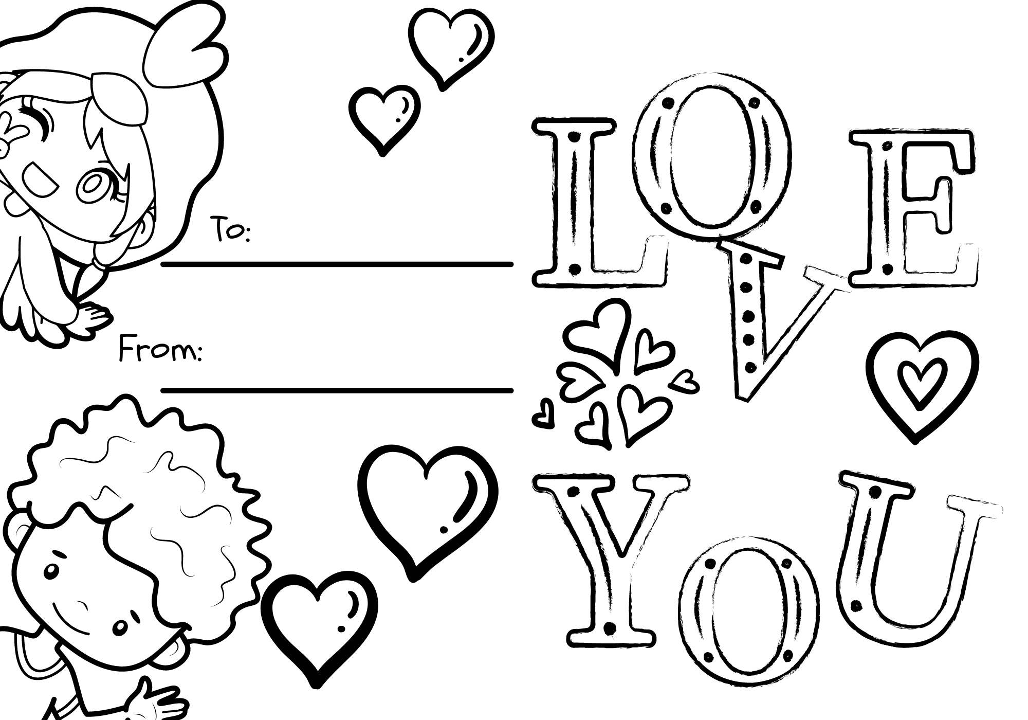 Color Me Kids Valentine Love